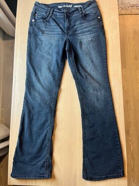 Wallflower Y2K 2000s Dark Blue Bootcut Jeans Size 13 Regular Embellished Pocket